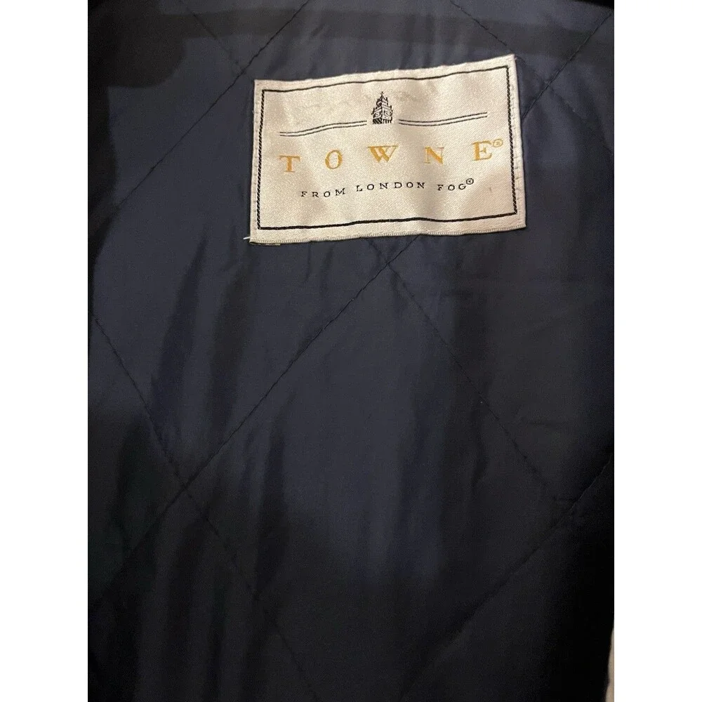 Vintage Towne by London Fog Ivory Parka Jacket with Plaid Lining - Large - Picture 2 of 4